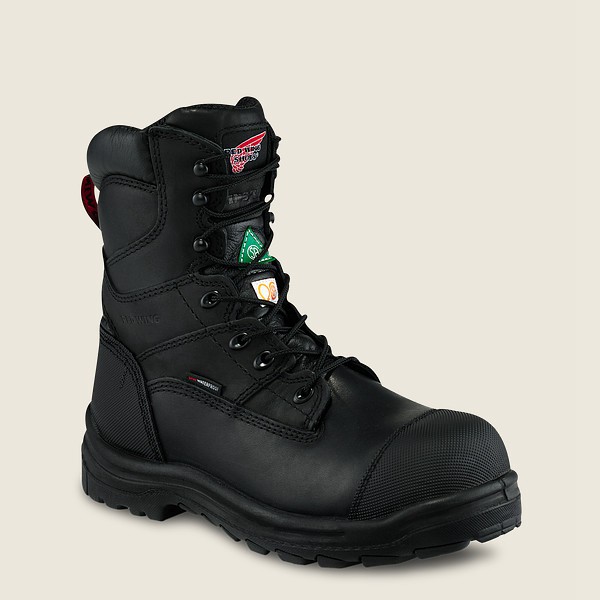 Mens Red Wing King Toe® - 8-inch Waterproof Csa Toe - Safety Boots Black - GFS657903